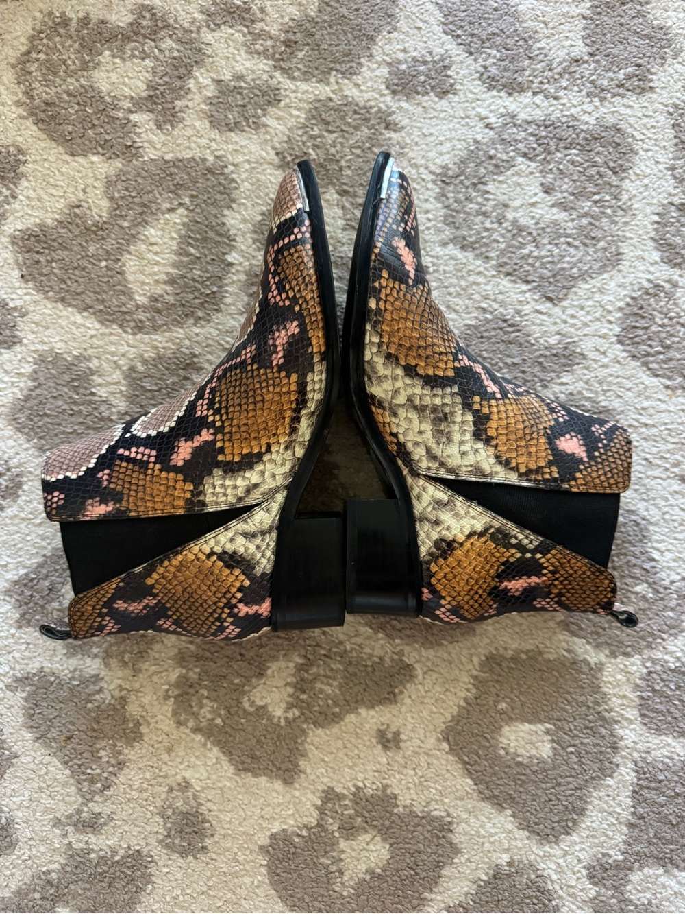 Marc Fisher Multicolor Snake Print Ankle Boots